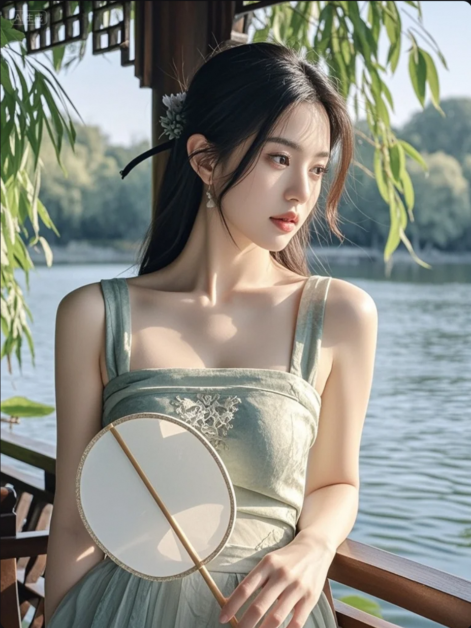 她的一举一动，都带着诗意的节奏