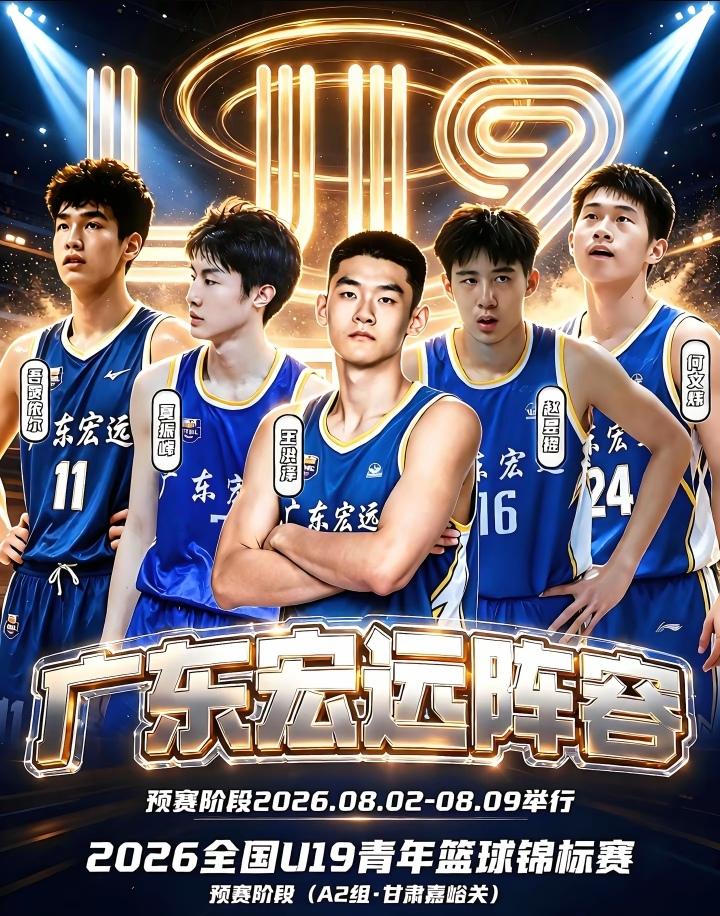 广东球迷当看到广东青年队，2026全国∪19青年篮球锦标赛预赛的球员名单中，有王