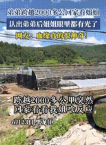 弟弟跨越2000多公里，开着车来找姐姐，姐姐脸上露出的神情，只有亲人才能感受得到 