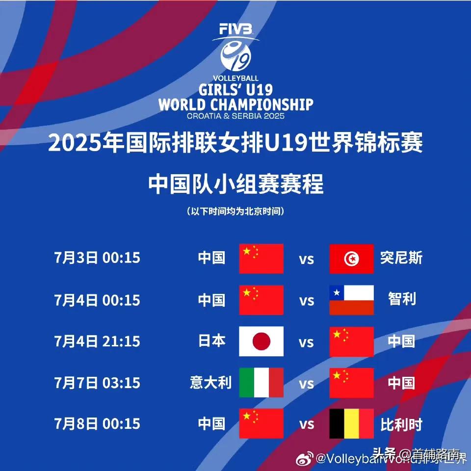 U19女排世锦赛第三日:中日对决中国女排险胜三连胜!中国台北3连胜!A组墨