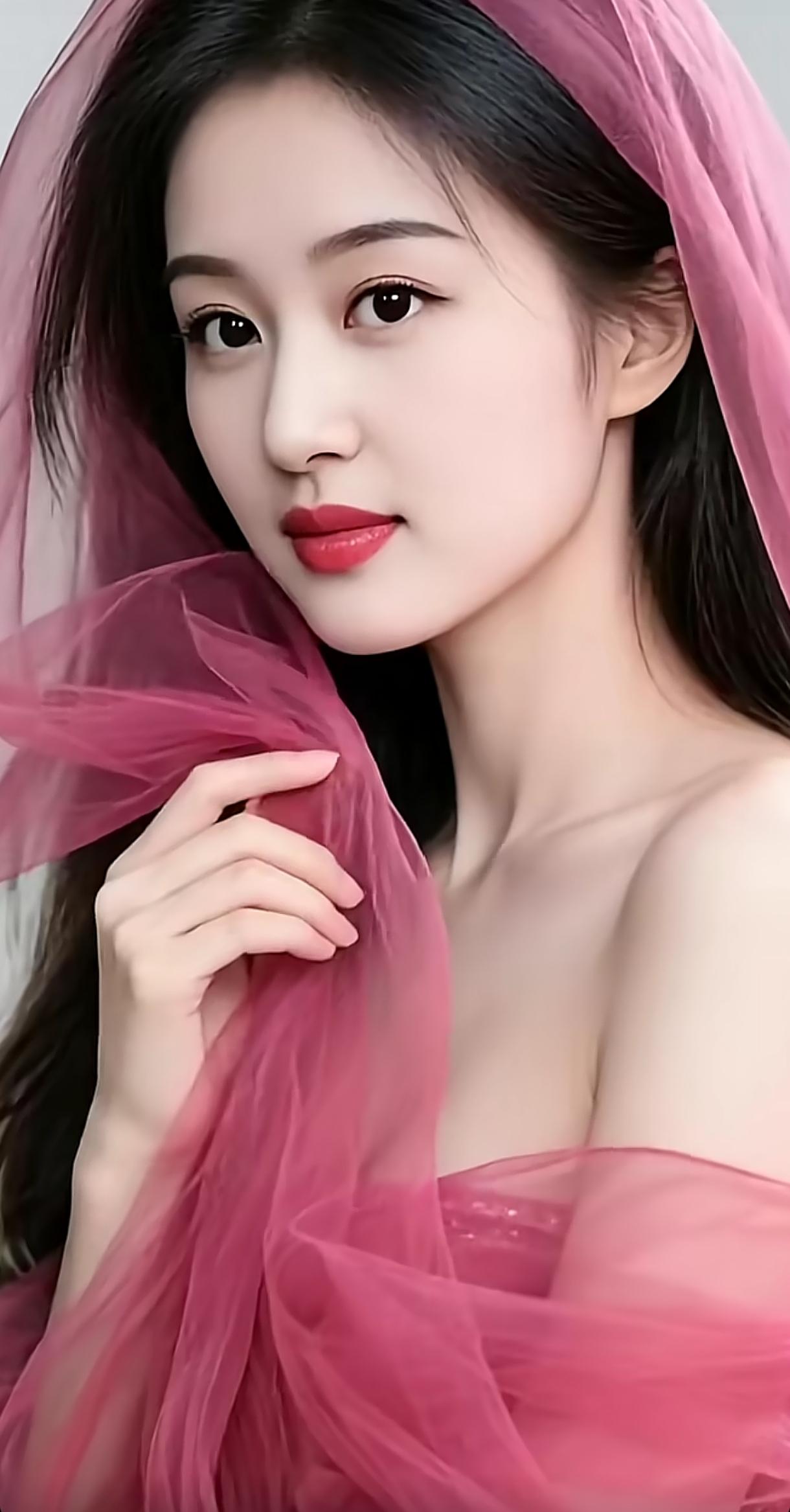 梦幻粉纱，柔美少女，红唇轻启，惊艳瞬间手机每天随手拍轻纱少女照粉紫色系美女