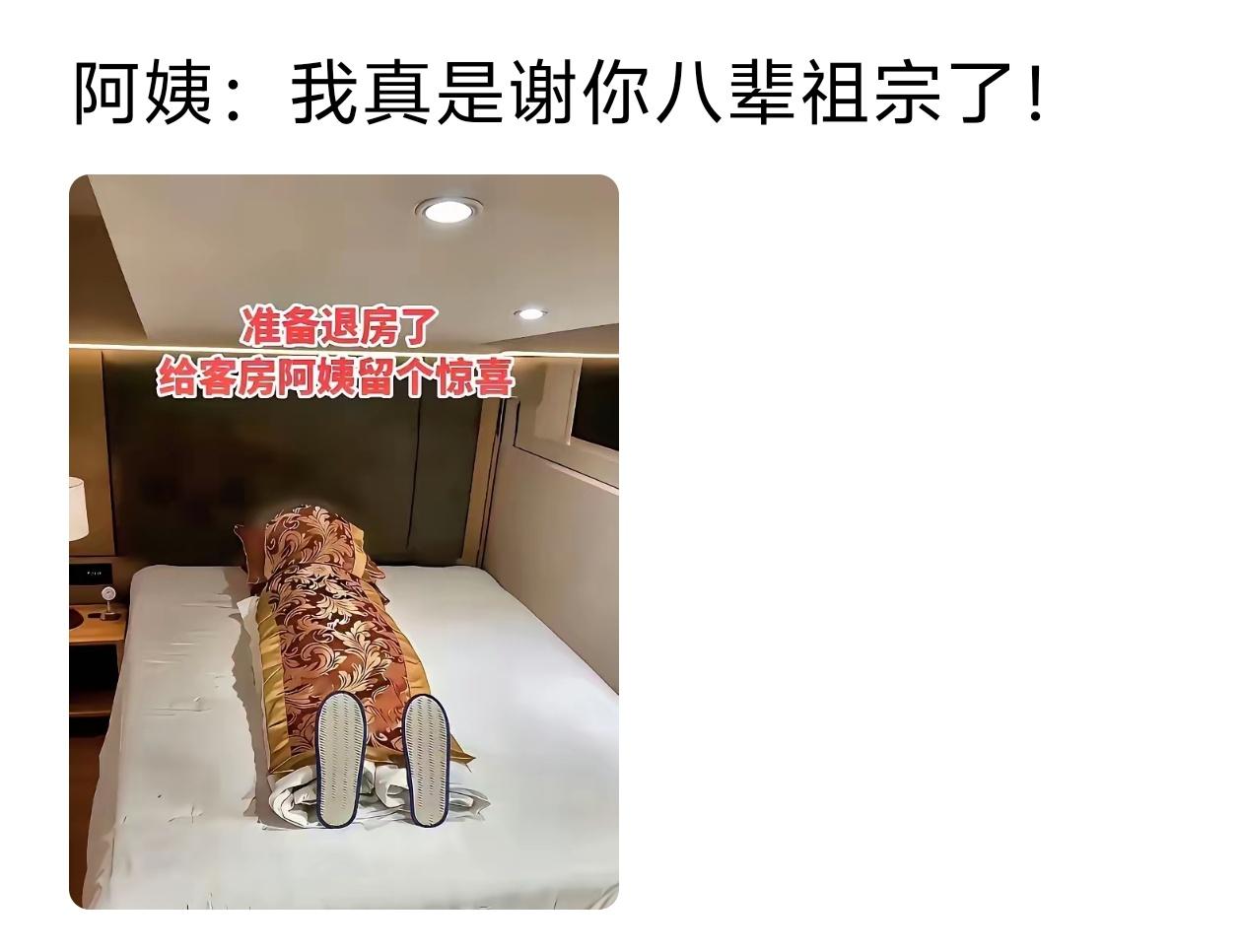 阿姨内心os：这惊喜我可真是受不起，谢谢你家列祖列宗了！