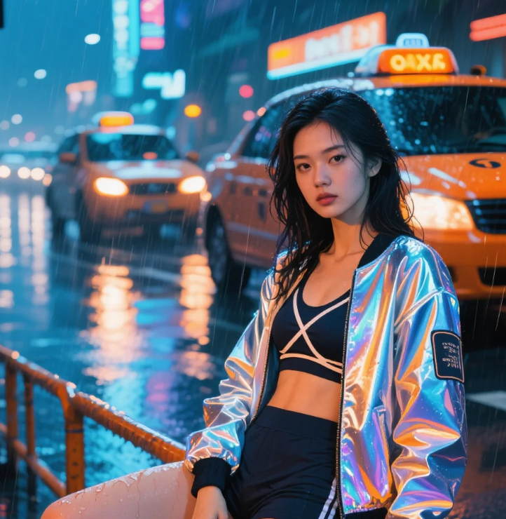霓虹街头的时尚暗战，酷妹用造型主宰视觉战场