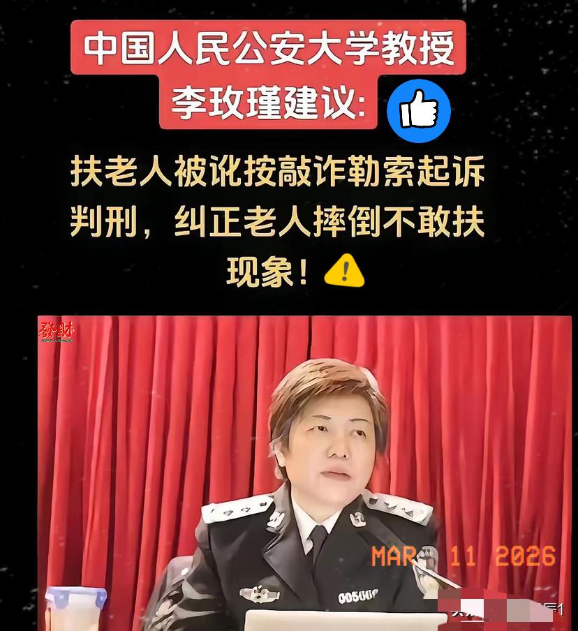 2024年，中国人民公安大学李玫瑾教授提出过一个很实在的建议：好心扶起老人，结果