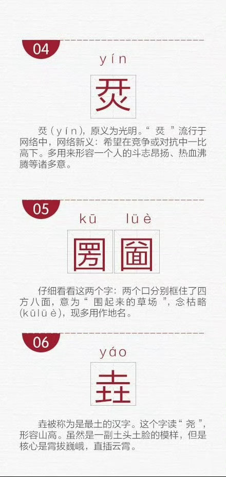 长知识！网络流行的30个生僻字，你认得几个？