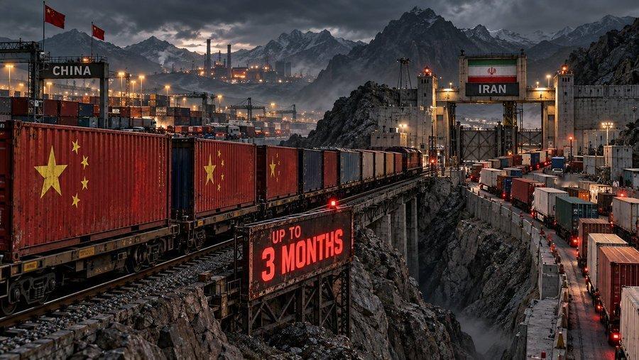 伊朗的北部物流通道正陷入困境：来自中国的铁路运输原本只需15至20天，如今却耗时长达三个月。伊朗贸易