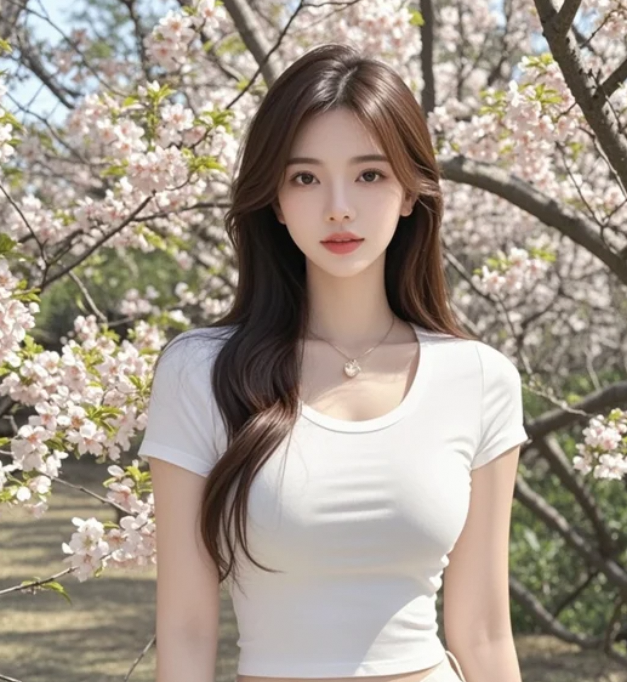 她轻轻抬头，与满树樱花来了一场邂逅
