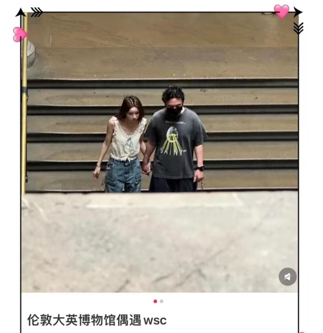 王思聪懒懒逛大英博物馆被偶遇，手牵手很甜蜜，王思聪打扮低调！
