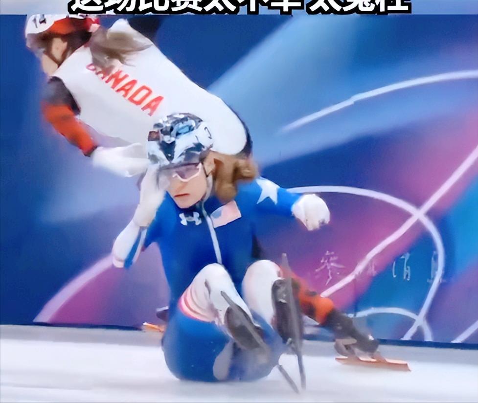 回旋镖终于打了过来！短道速滑一直是韩国队的强项，韩国队本来奔着决赛去的，不料美国