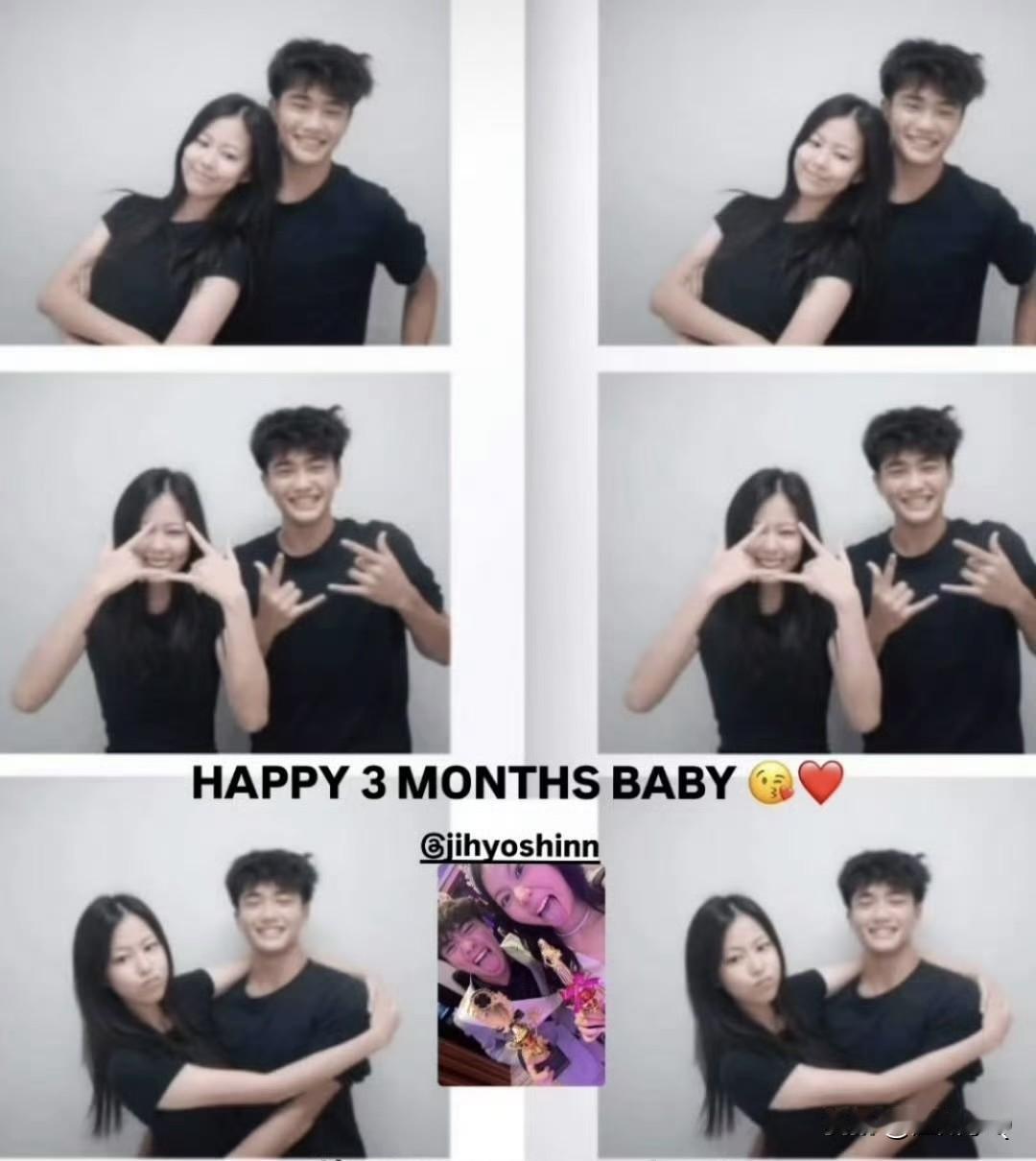 曹格儿子Joe在平台上庆祝与女友恋爱3个月，两人丝毫不藏着掖着，把喜悦分享给大家