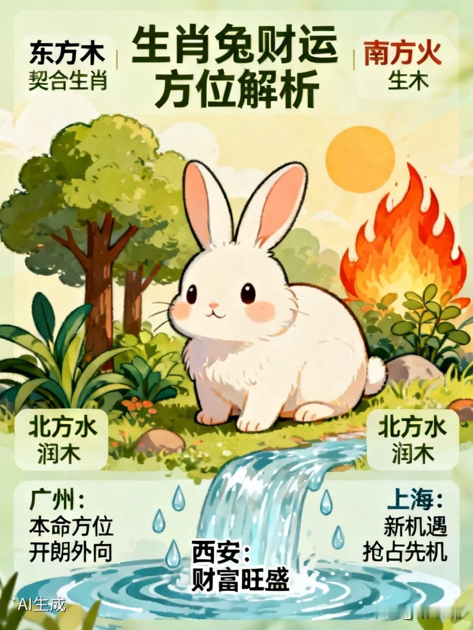 生肖兔最厉害的地方，我觉得在于他们的财运潜力。从风水和命理学来看，不同方位对属兔