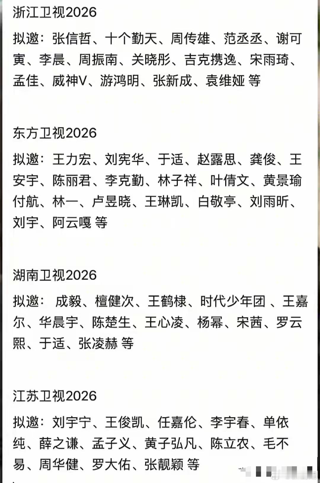 今晚的跨年晚会你们都看哪个台？