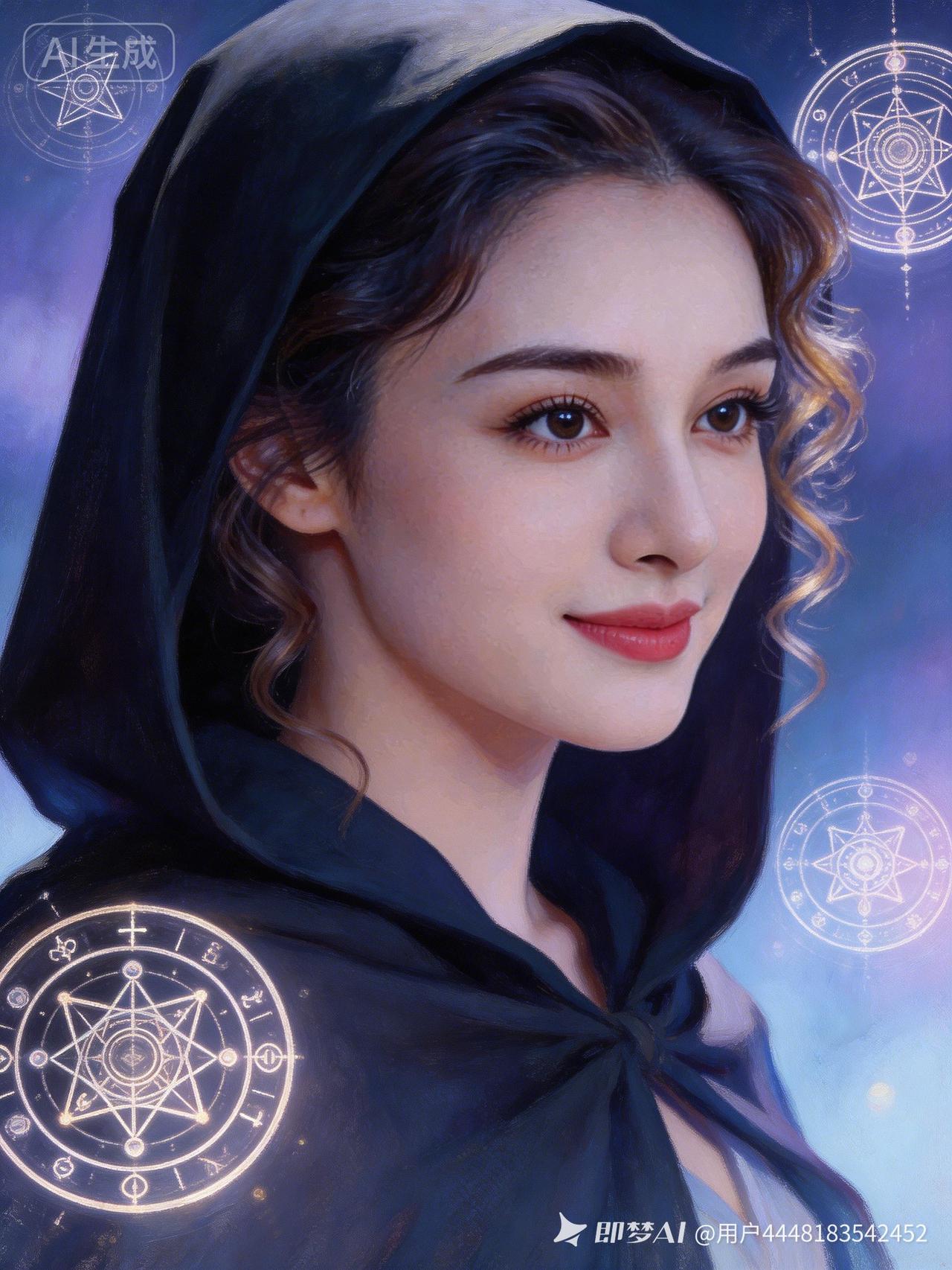 神秘的魔法少女，散发着梦幻的光芒