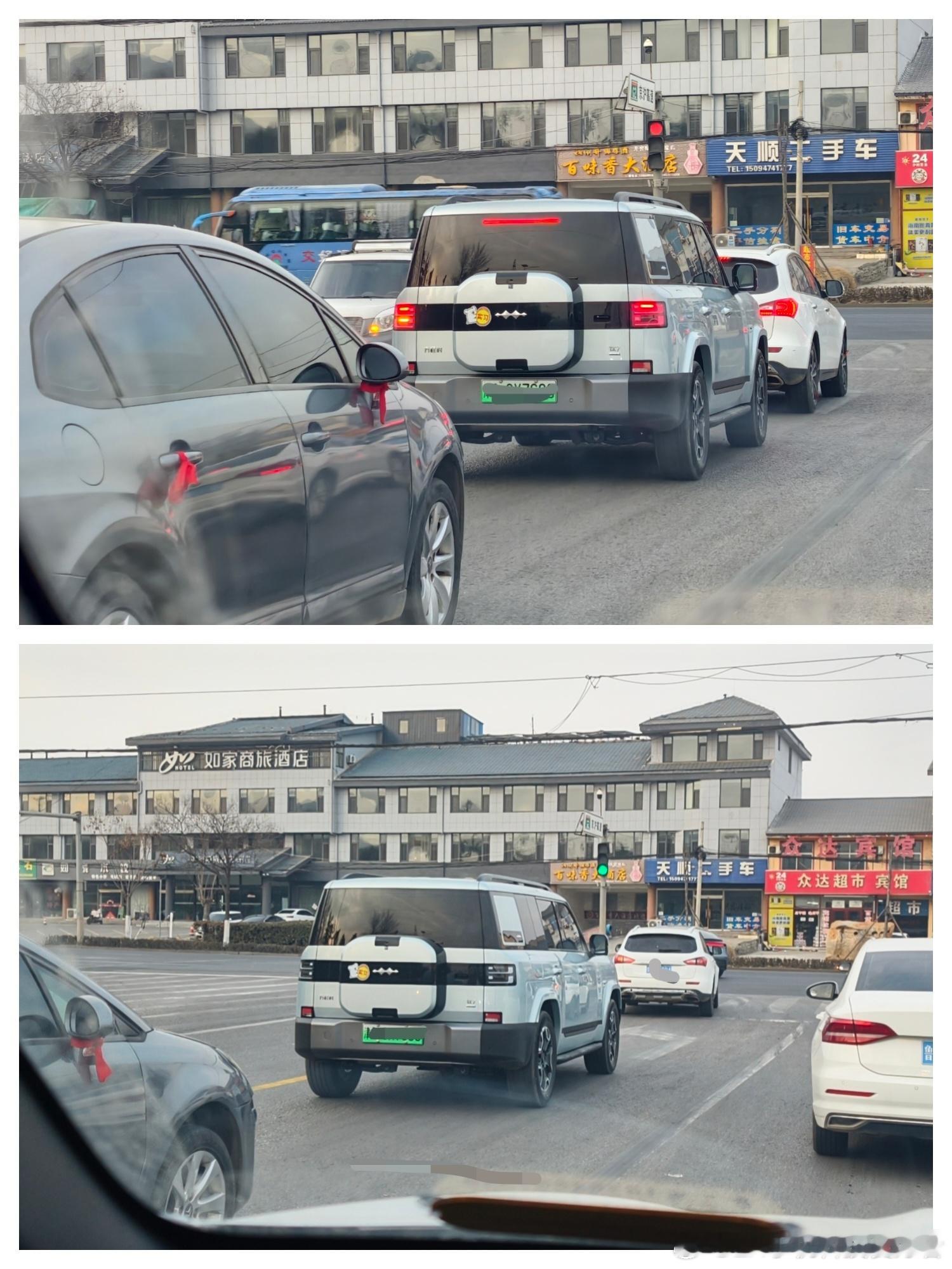 方程豹钛7的能见度越来越高，昨天在我们这儿又碰到了一辆新车，而且这个颜色是我认为