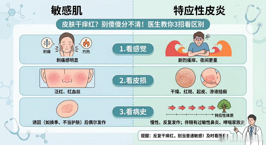 #微博健康护肤月##微博科学抗敏行动#脸上动不动就干痒、泛红，很多人的第一反应是：“我又过敏了”或者