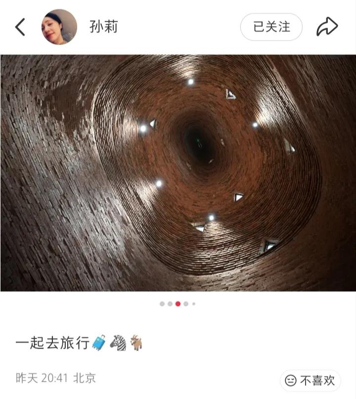 7月6日，演员孙莉在个人社交平台分享了一组带大女儿和小儿子旅行的照片。这次出镜，