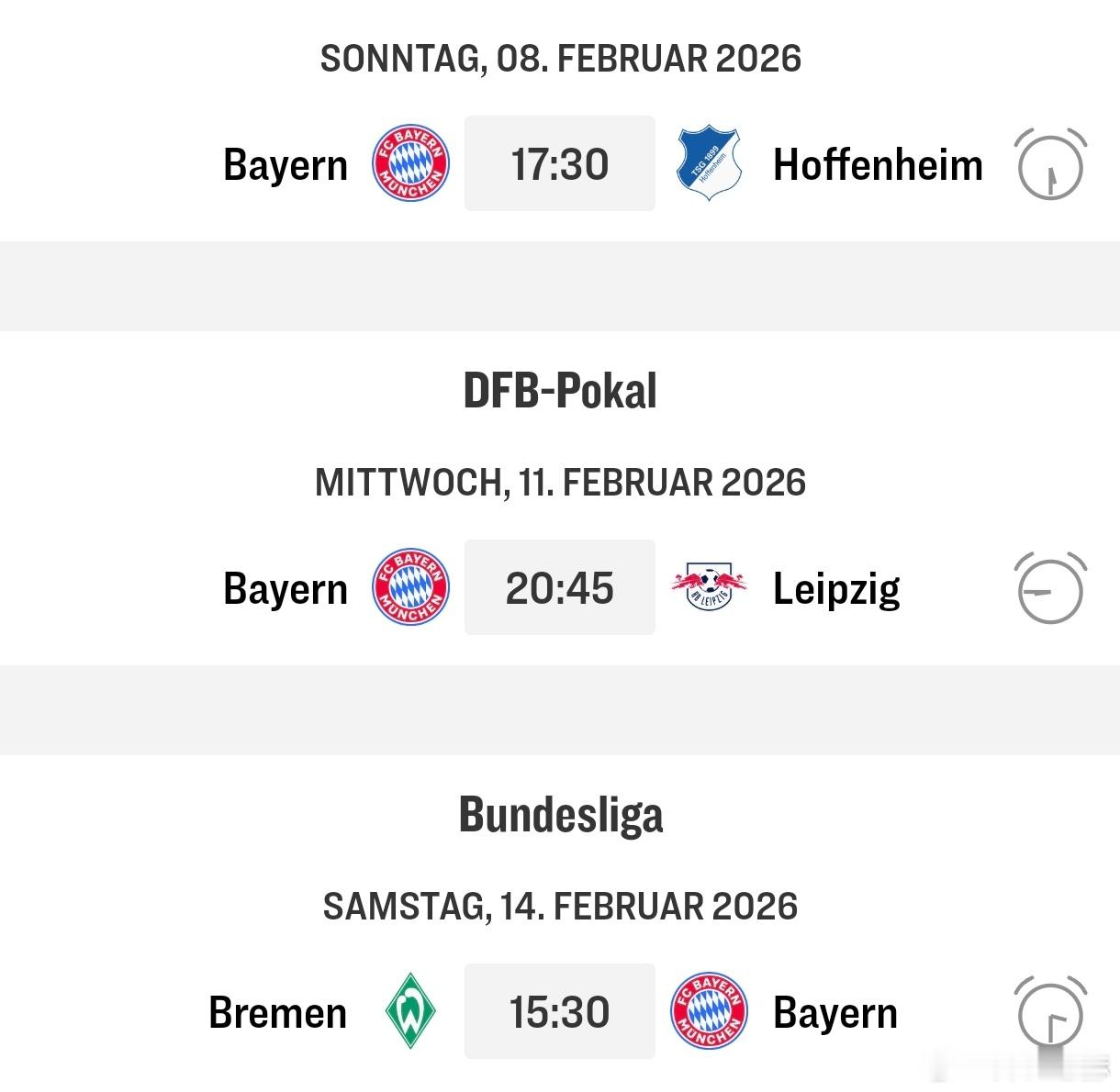 在拜仁明显不可能有周中比赛的一周，特意将拜仁比赛日安排在周日，以便拜仁在德国杯时