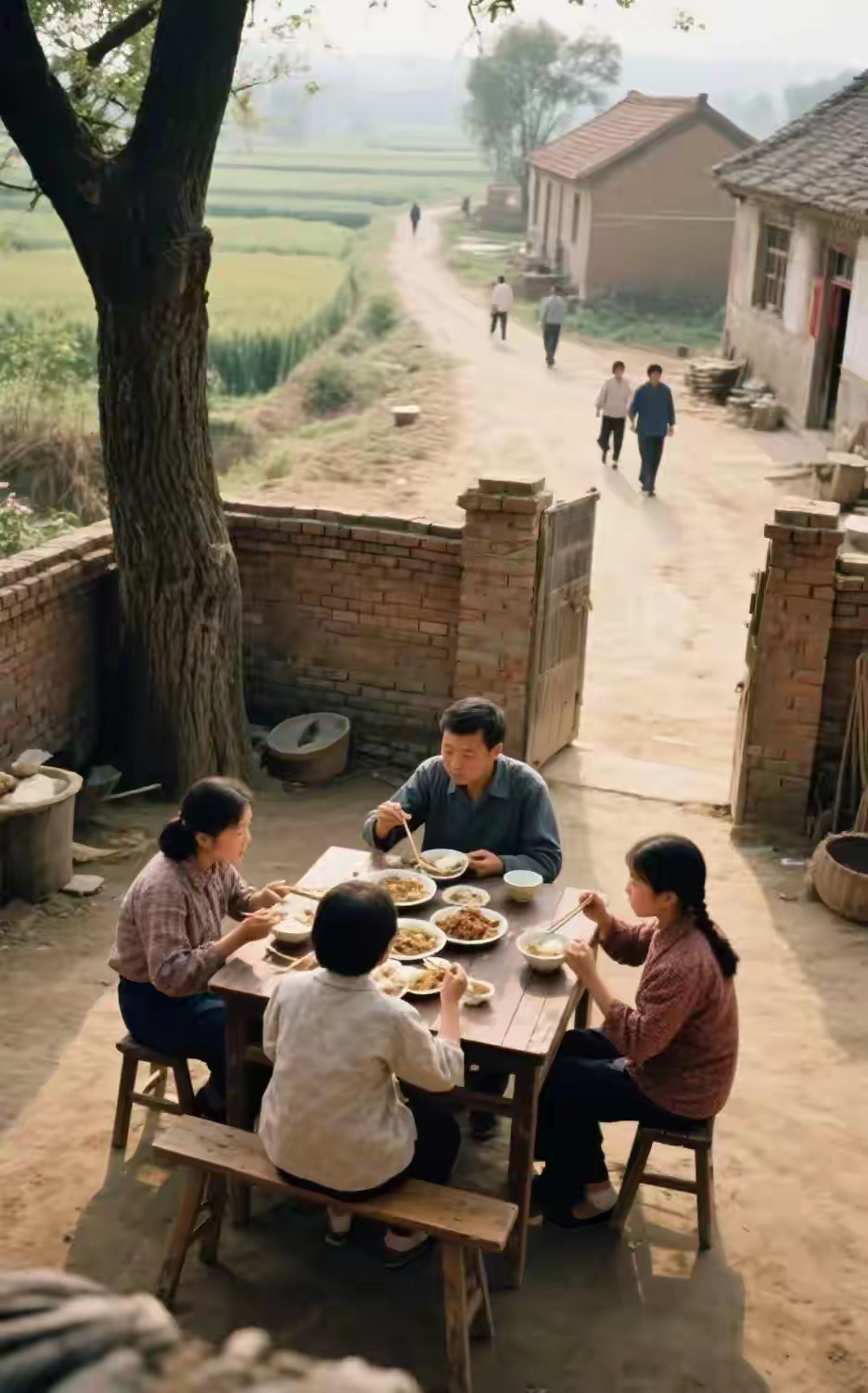 80年代，家人在一起，吃饭，这就是幸福的味道。