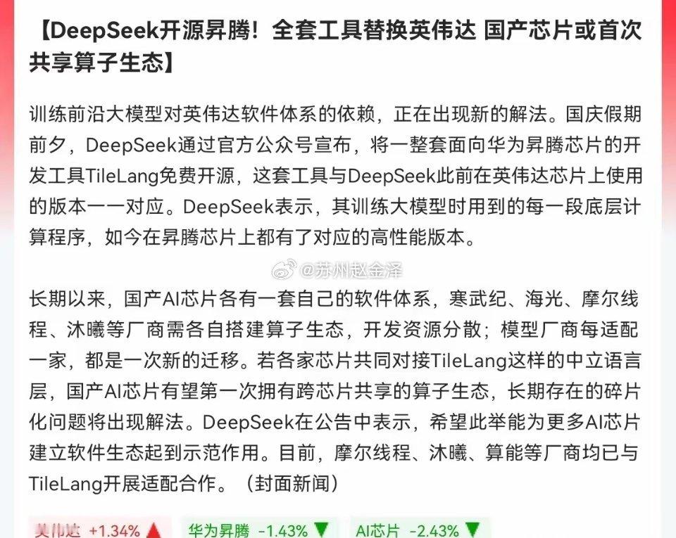 节前割肉国产AI芯片的估计要拍大腿了…又一历史性突破