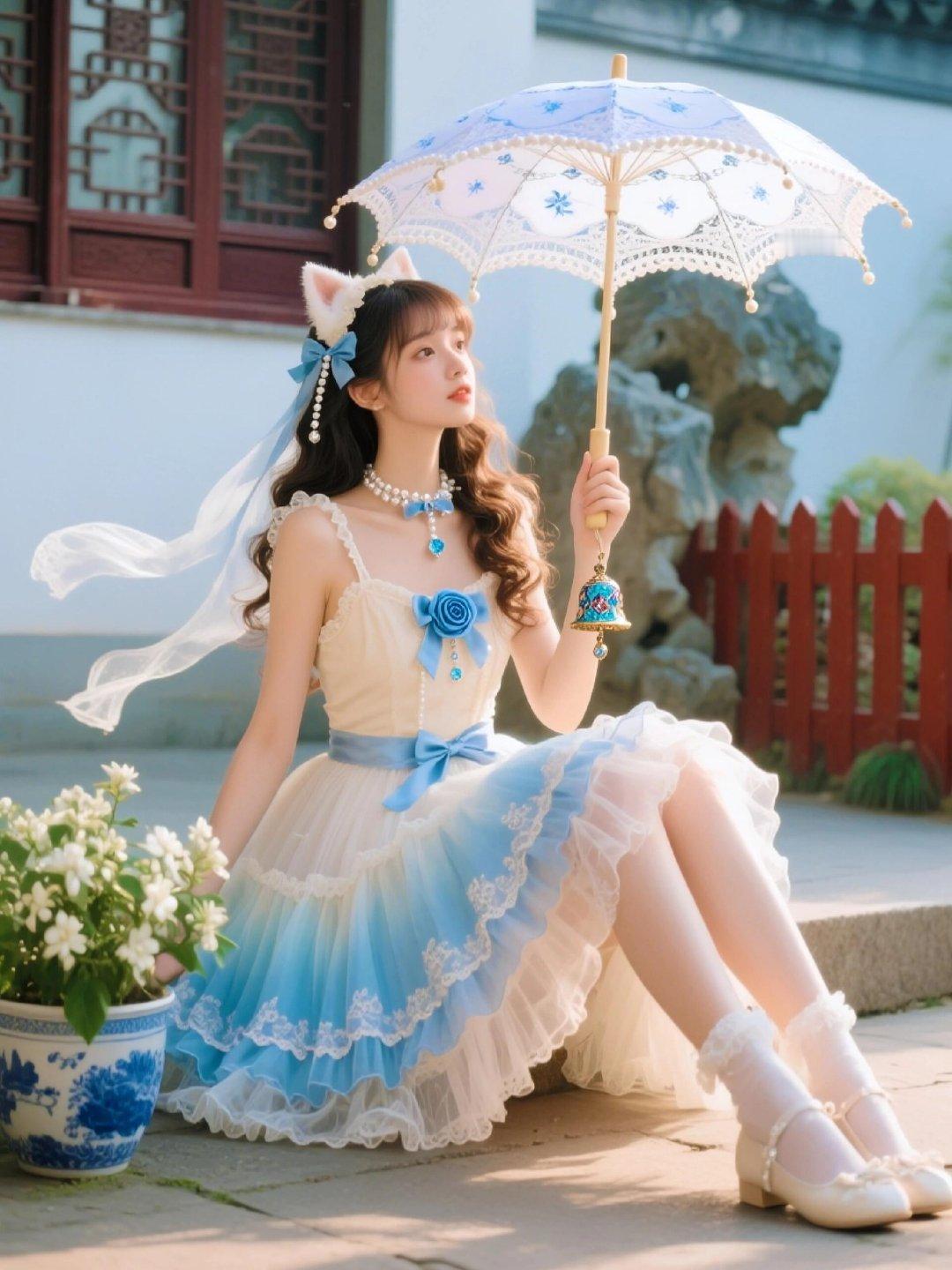 lolita搭配💙🆘甜到掐出水！古风洛丽塔写真封神指南——朋友圈被追爆的仙女