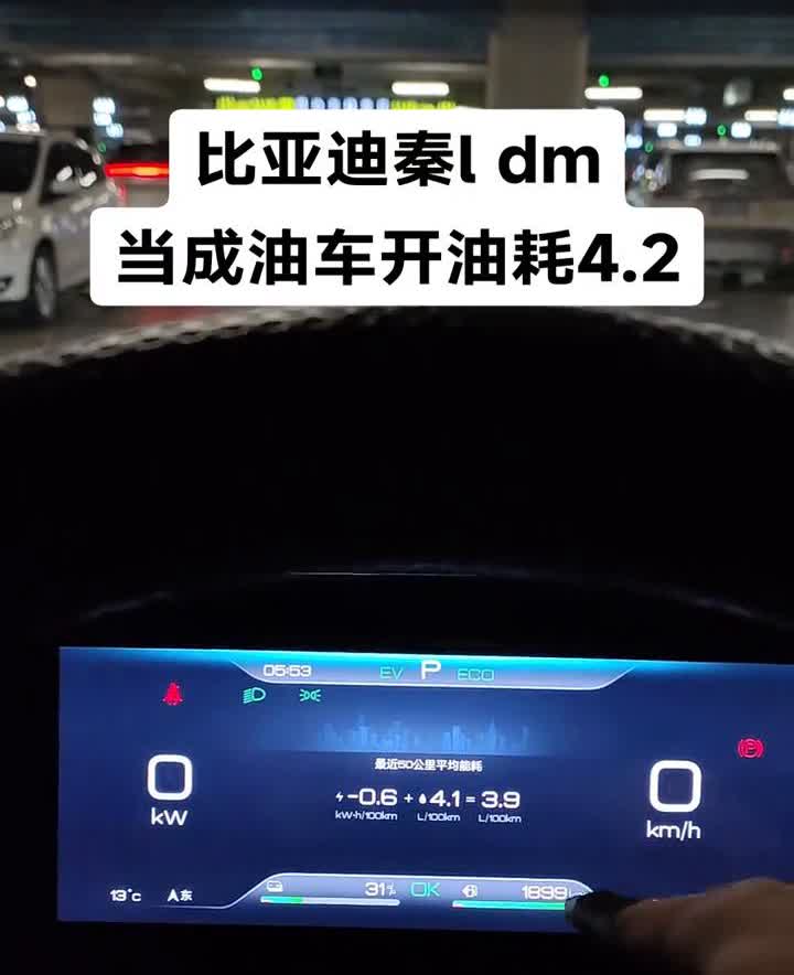 比亚迪秦ldm当成油车开油耗4.2。我租的秦ldmi跑了203公里，204公