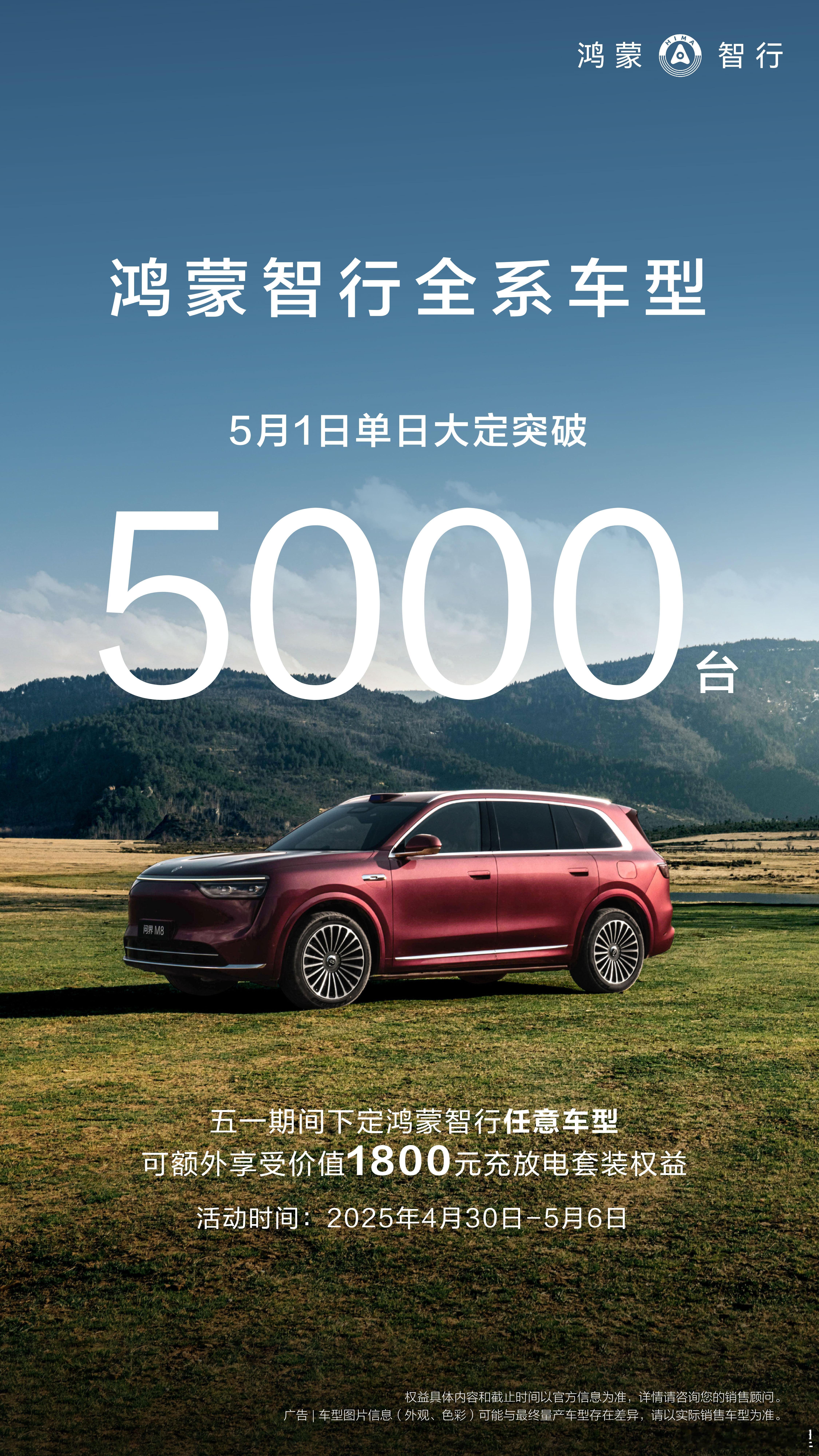 鸿蒙智行五一当天大定破5000台问界M8也是爆的不能再爆了，一天就大定5000