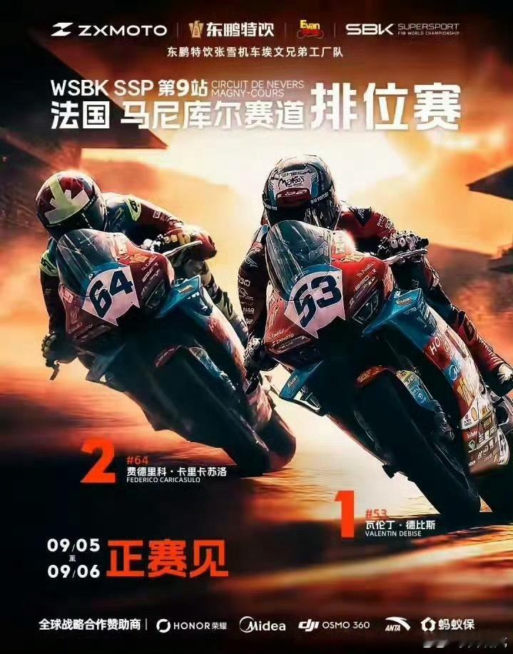 #张雪机车回应排位赛包揽前2##张雪机车回应又夺冠#🏍️WSBK法国站马尼库尔赛道，WorldSS