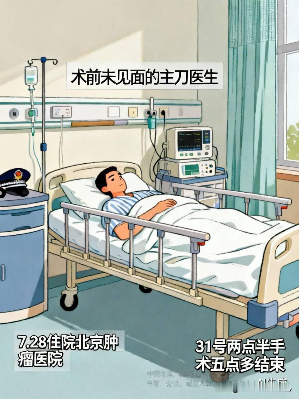 在术前我根本没有见过我的主刀医生。去年的7.28办理住院手续，住进了北京肿瘤医