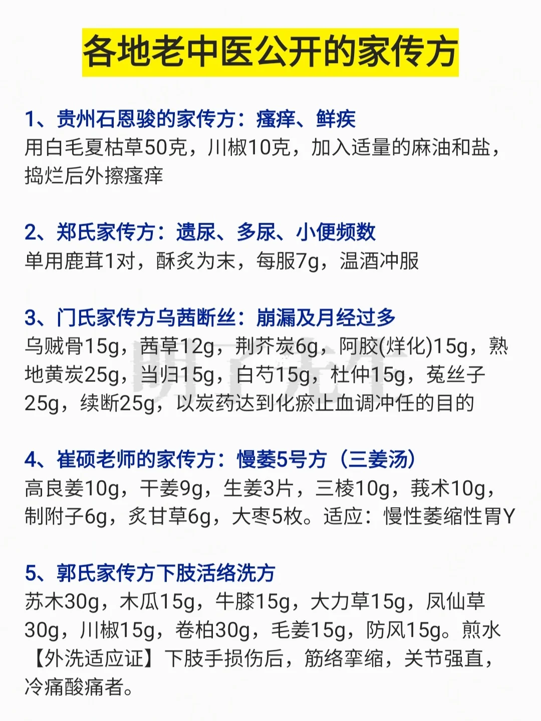 挖掘：各地老中医公开的家方