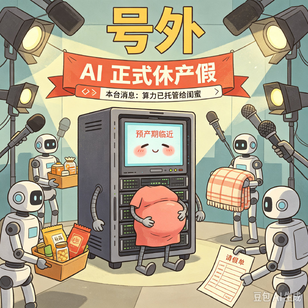 #AI女爱豆发长文回应怀孕#禾趣，男助手放原產假回工位後又一巨作，這世界越來越荒謬！​