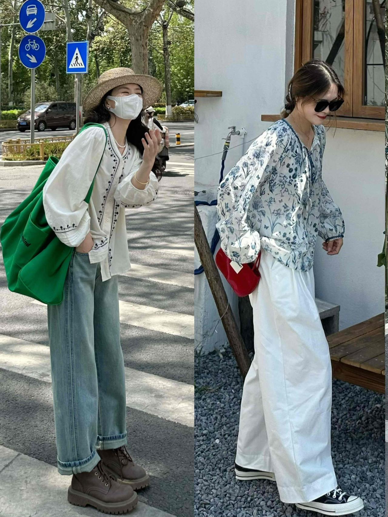 舒适感在线！这几组把松弛休闲风拿捏得恰到好处，大多选用宽松阔腿裤、慵懒衬衫、轻