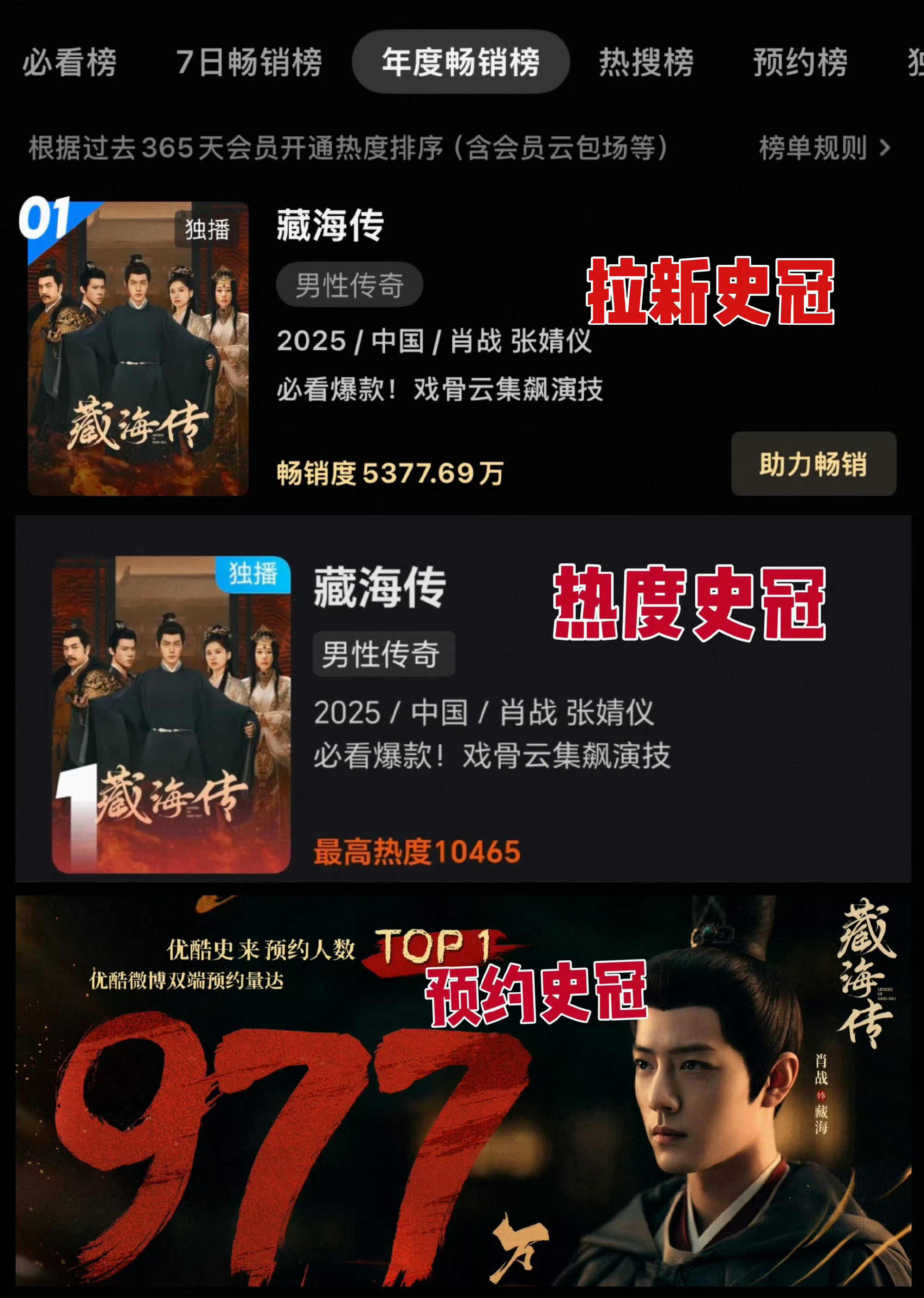 这个藏海传国剧明信片，全平台榜单都是登顶第一