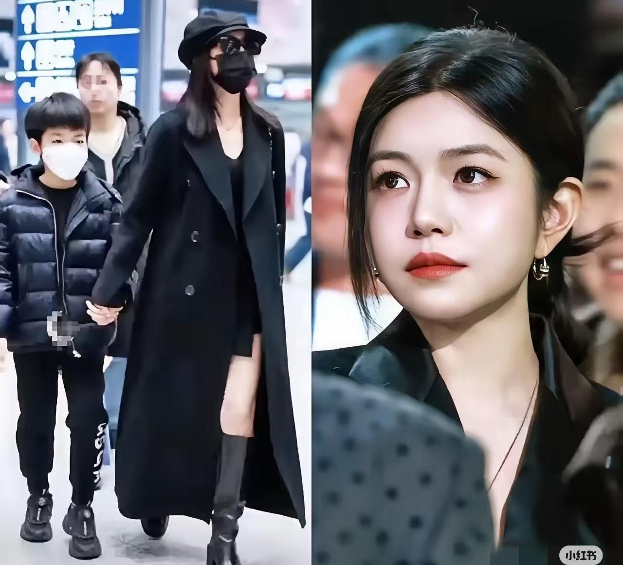 陈妍希情人节带儿子现身机场，母子俩却分开走通道过年。离婚满一年，她没消沉，接的