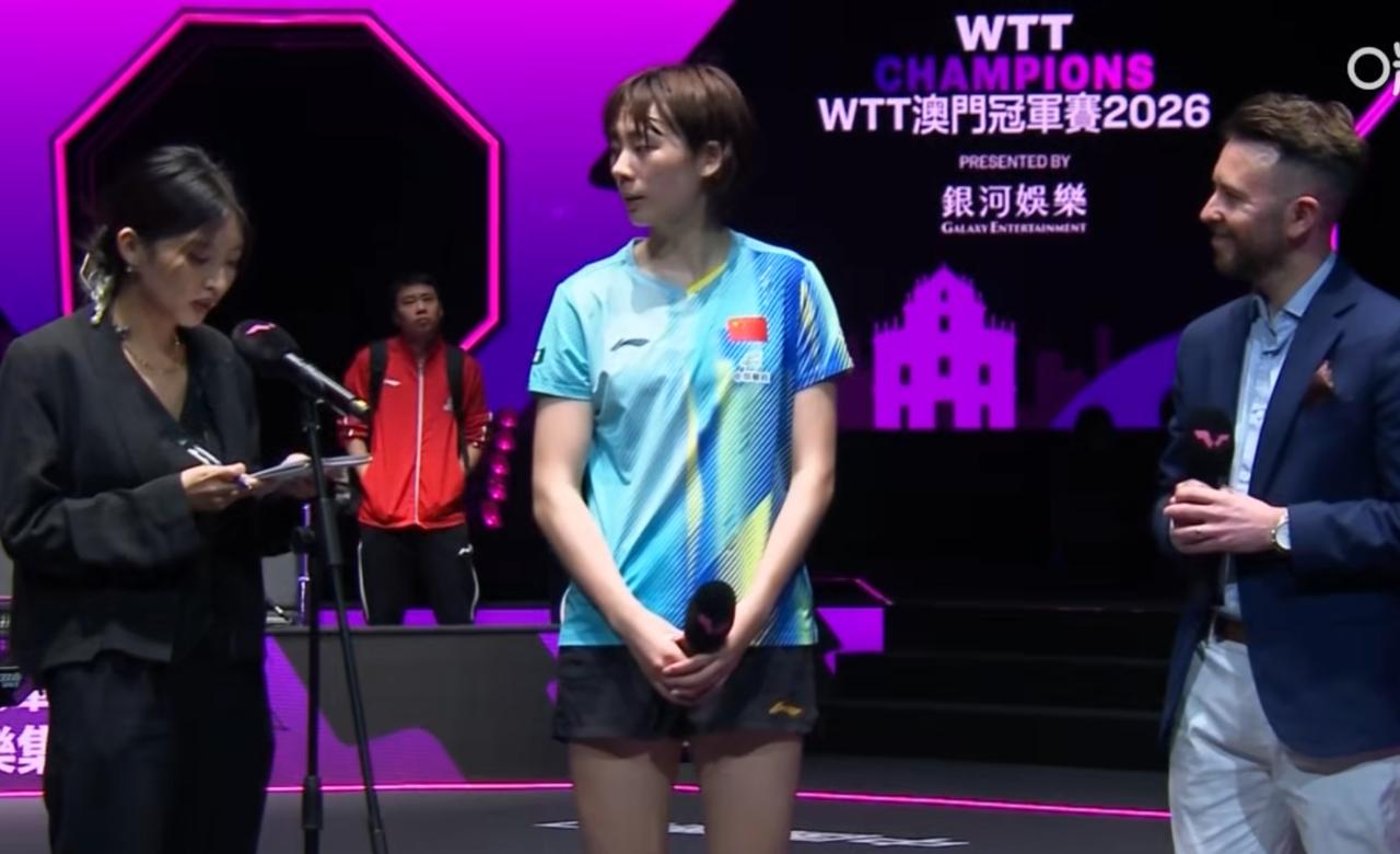 陈熠为什么4:0零封韩莹？赛后采访说了实话！主持人：恭喜陈熠闯进半决赛，这也