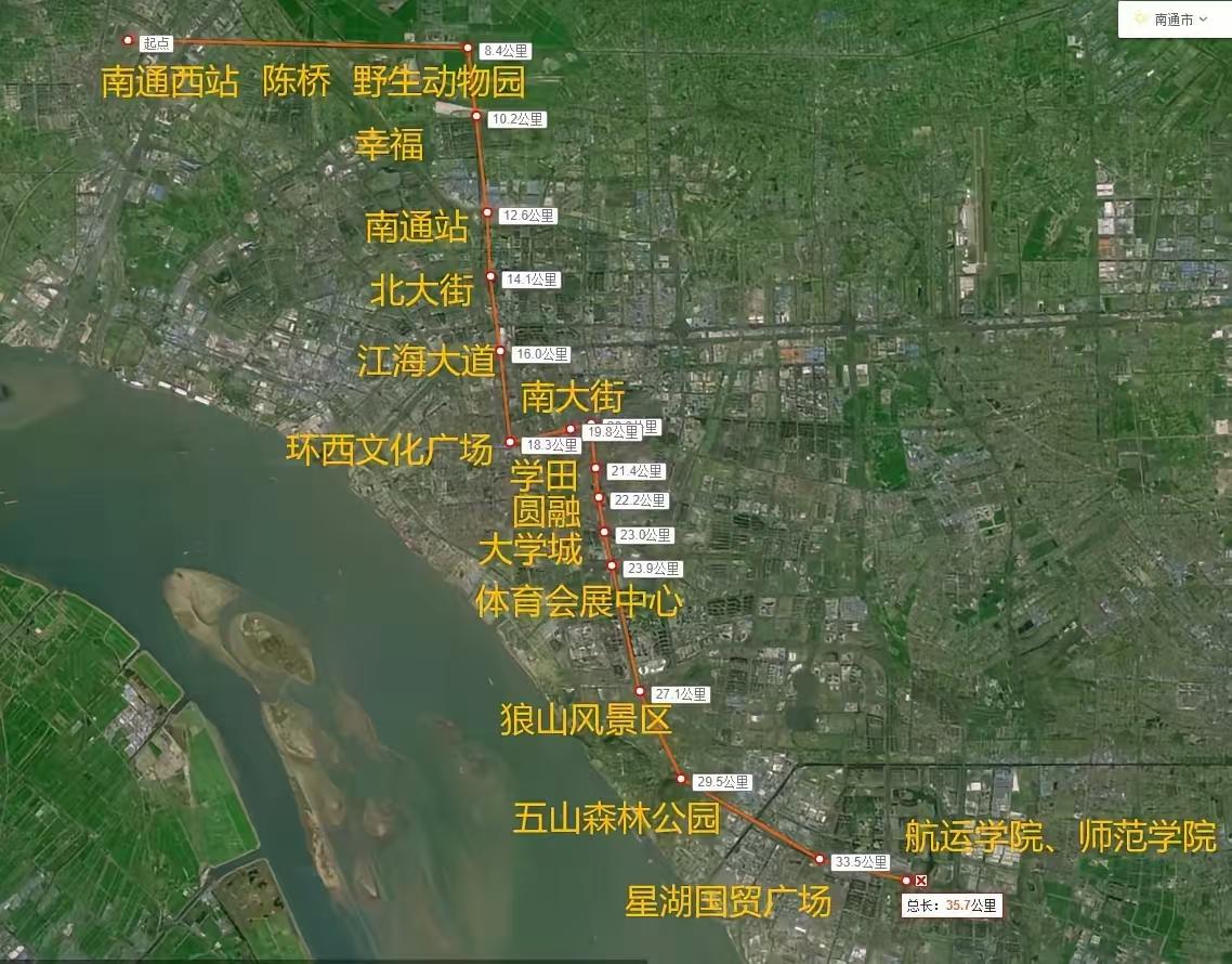 有网友画出了南通，地铁1号线最应该走的路线！南通地铁1号线，现在是从通州平潮