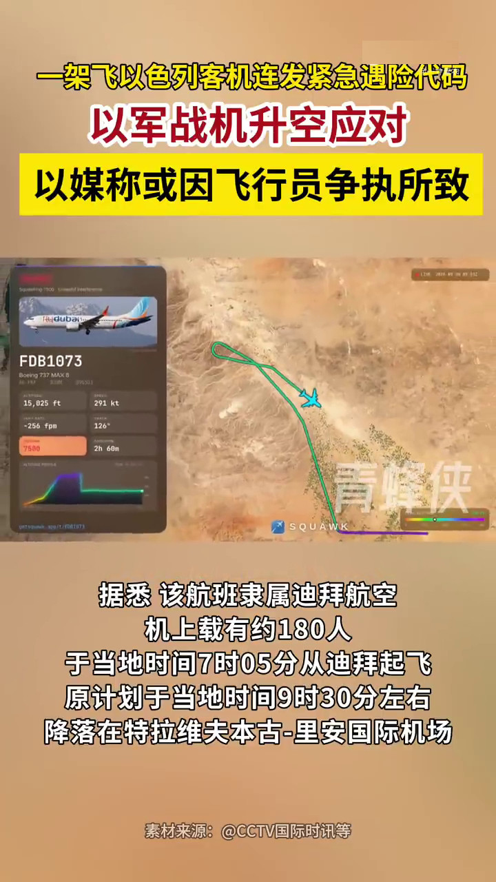 俄裔和乌裔到哪都要打起来！以色列航班客机挂劫机代码详情披露了：原来是俄裔机长和乌裔副驾发生争执！这么