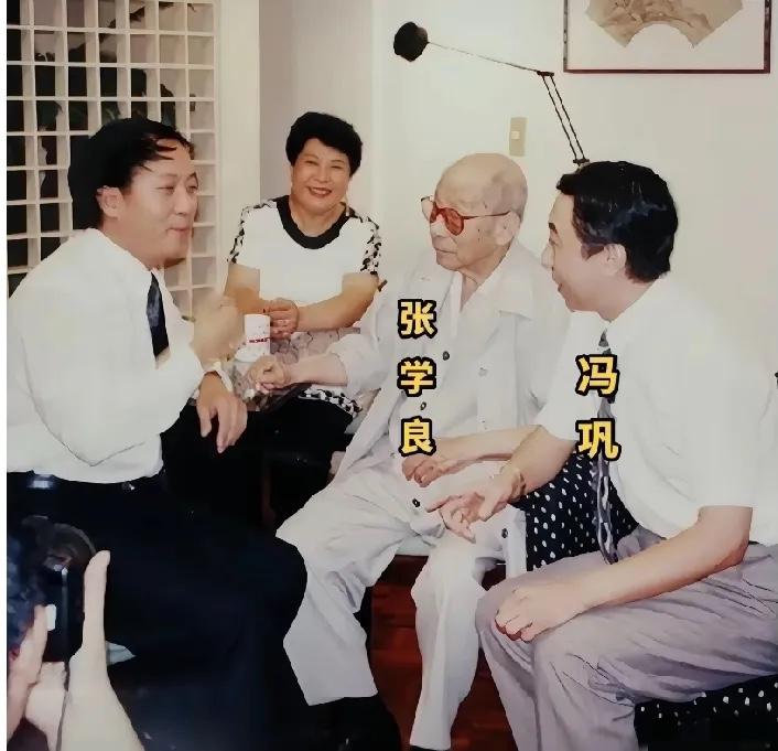 1993年7月，冯巩、牛群等人赴台交流，并专程拜访92岁张学良时的一幕，当时的张