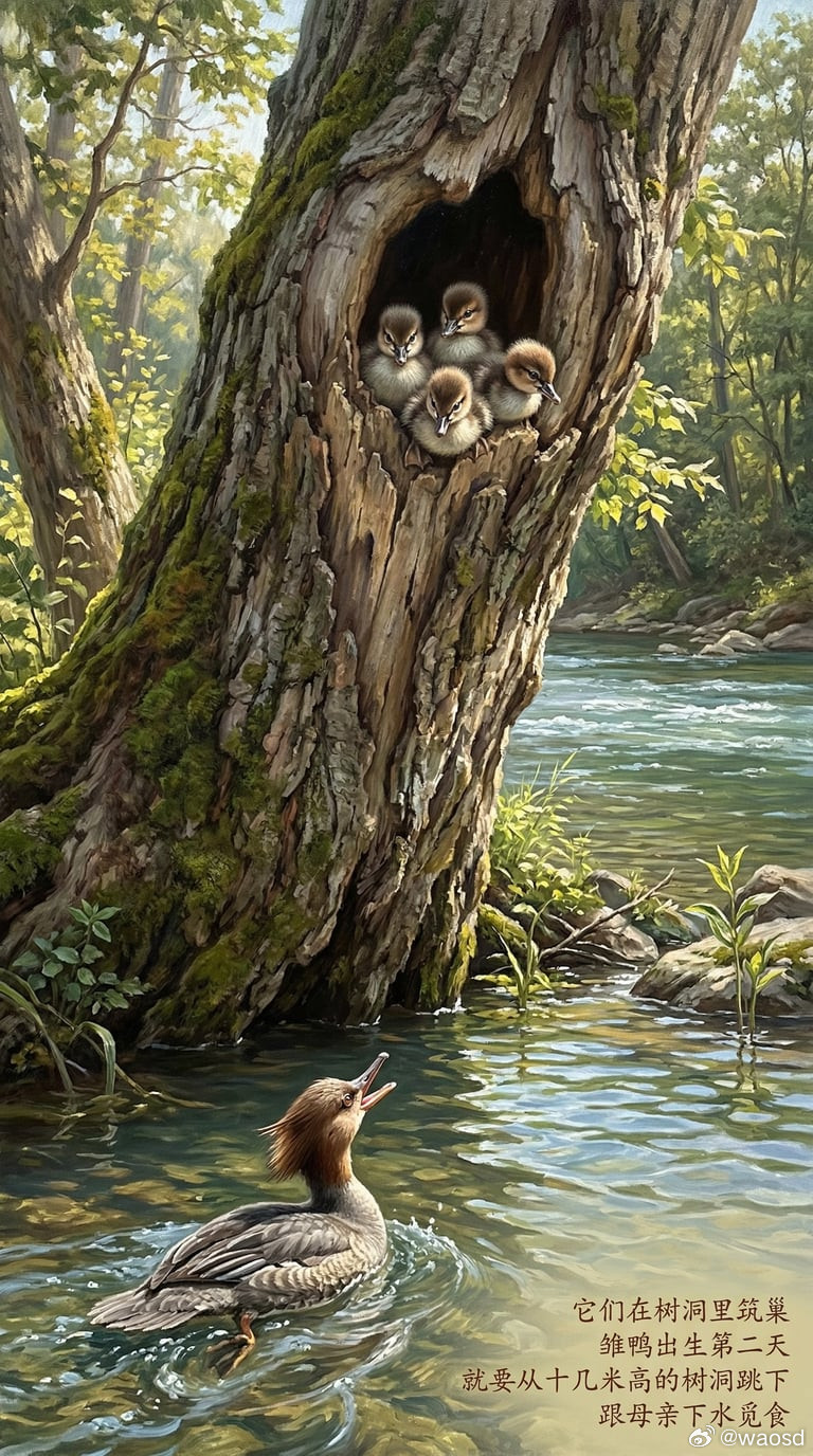 它会飞，却比不会飞的更难保护中华秋沙鸭。第三纪冰川期孑遗物种。在地球上生存了上千