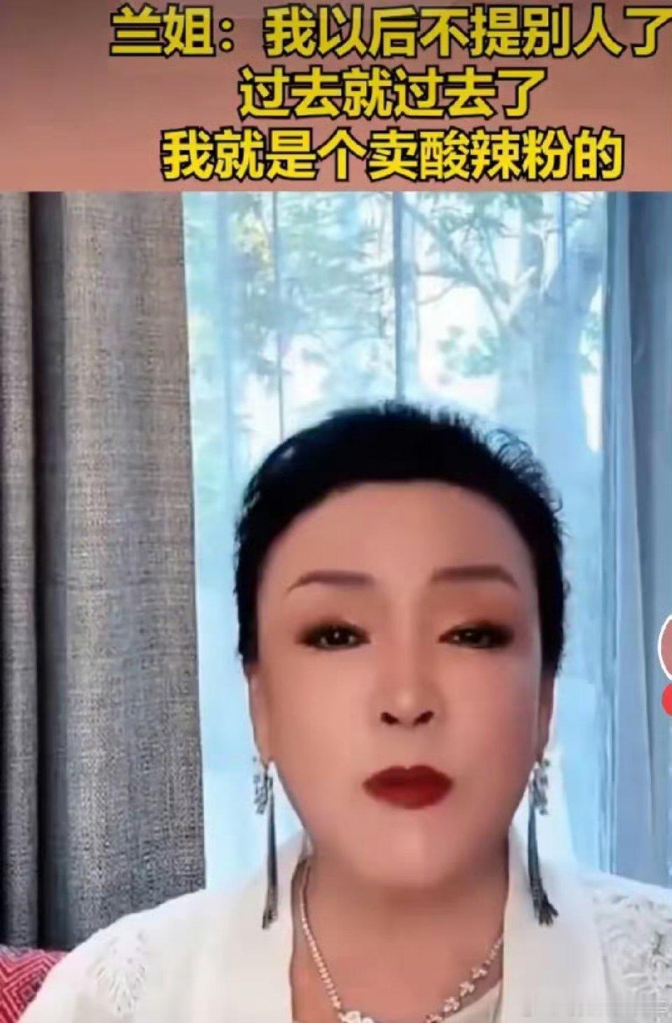张兰现在终于承认肯错误了，她说，“我就是个卖酸辣粉了，以后再也不提别人了，过去就
