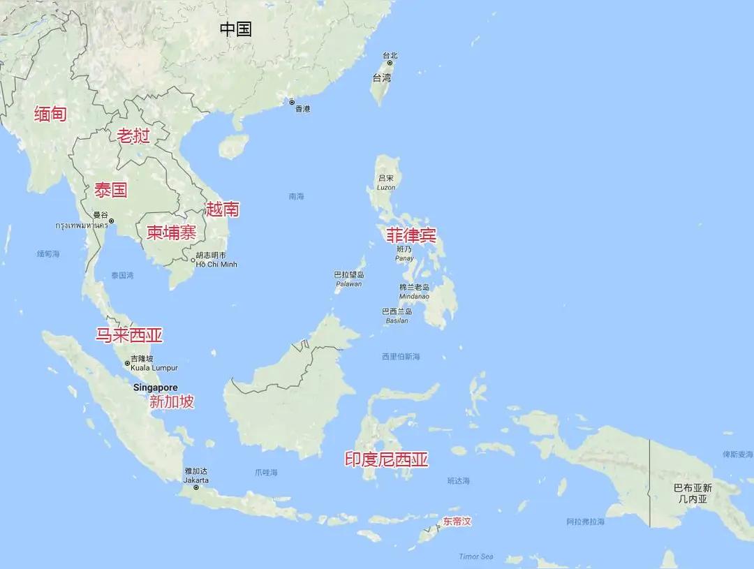 东南亚有三个面积30万平方公里左右的国家，越南、菲律宾和马来西亚，都有分裂的先天