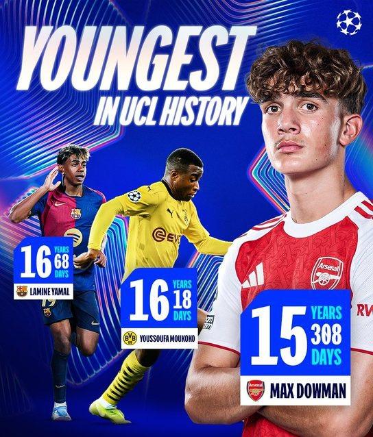 阿森纳要建立新王朝，新一代球王道曼出场，欧冠最年轻15岁记录就此打破。此前是