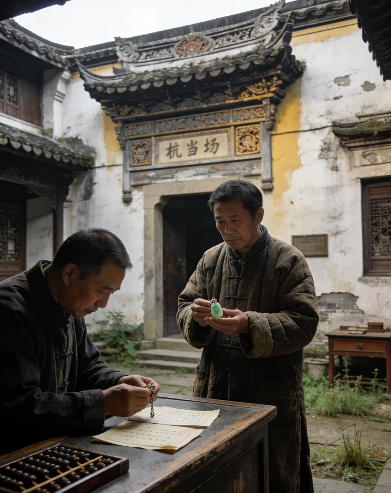 杭州有一富户，祖上在扬州做盐商的，后来折了本，倒了下来，便回杭州。生意虽然倒