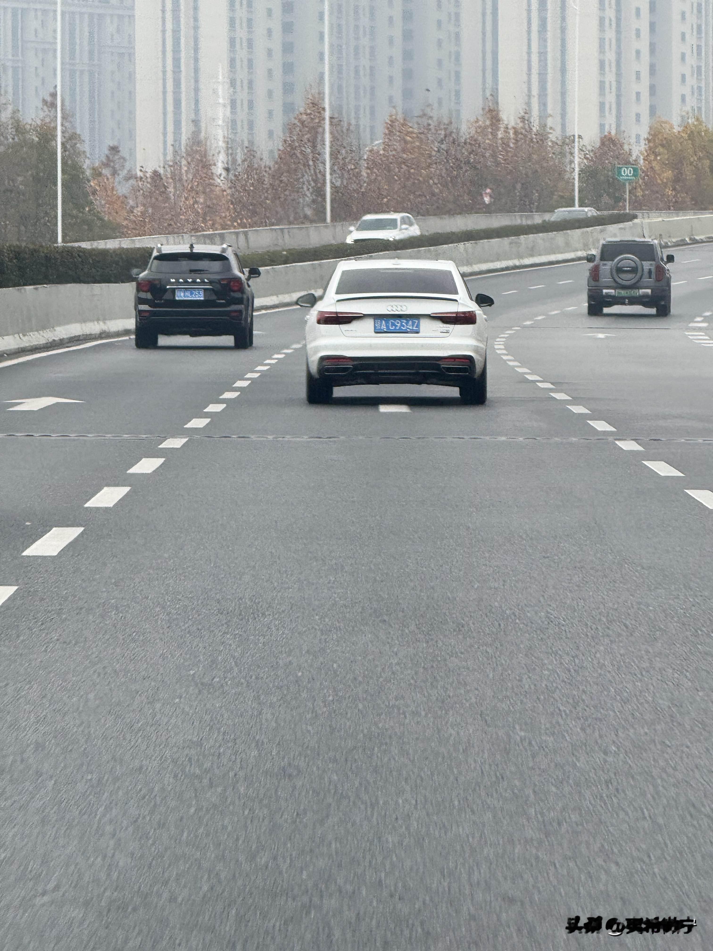 武汉天气阴沉，间有小雨。早上开车前往郊区小院，发觉一辆白色奥...