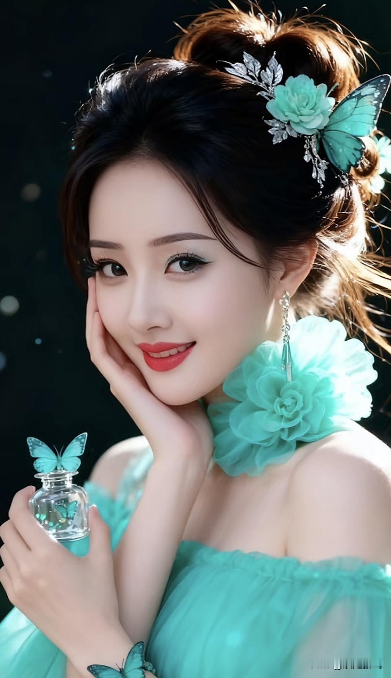 梦幻蓝调，蝴蝶仙子，温柔优雅，美不胜收紫色花艺蝴蝶蓝调蝴蝶写真蓝调梦幻蝶蓝