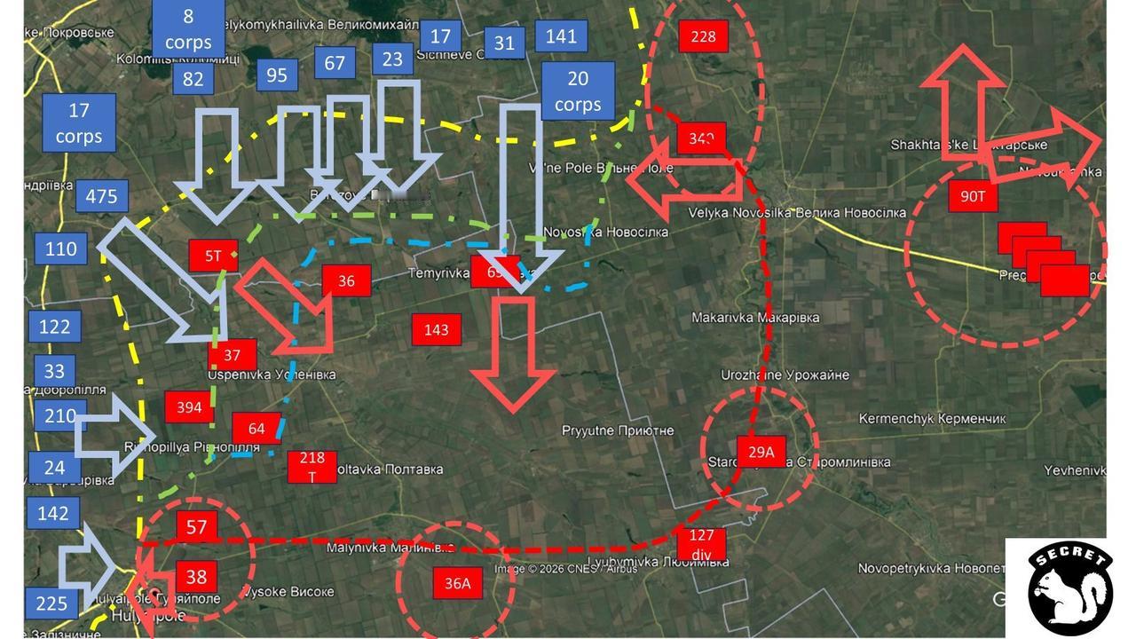 图文：俄乌两军前线兵力部署图敌军情况3个集团军东北方向的第29集团军，约