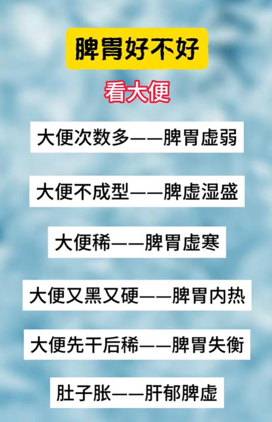 大便稀溏干结腹胀，对应不同脾胃问题