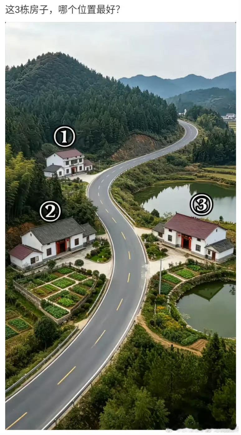 这三栋房子，你们觉得哪个位置最好？