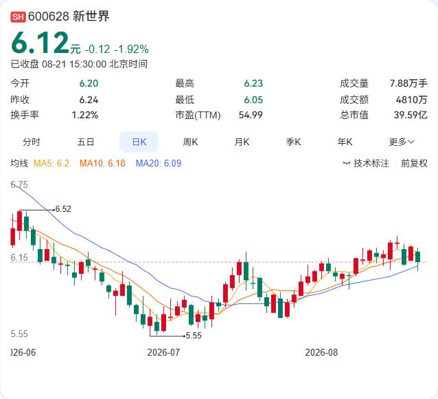 新世界半年报交出了一份"稳"字当头的成绩单：营收5.34亿同比微增1.12%，净