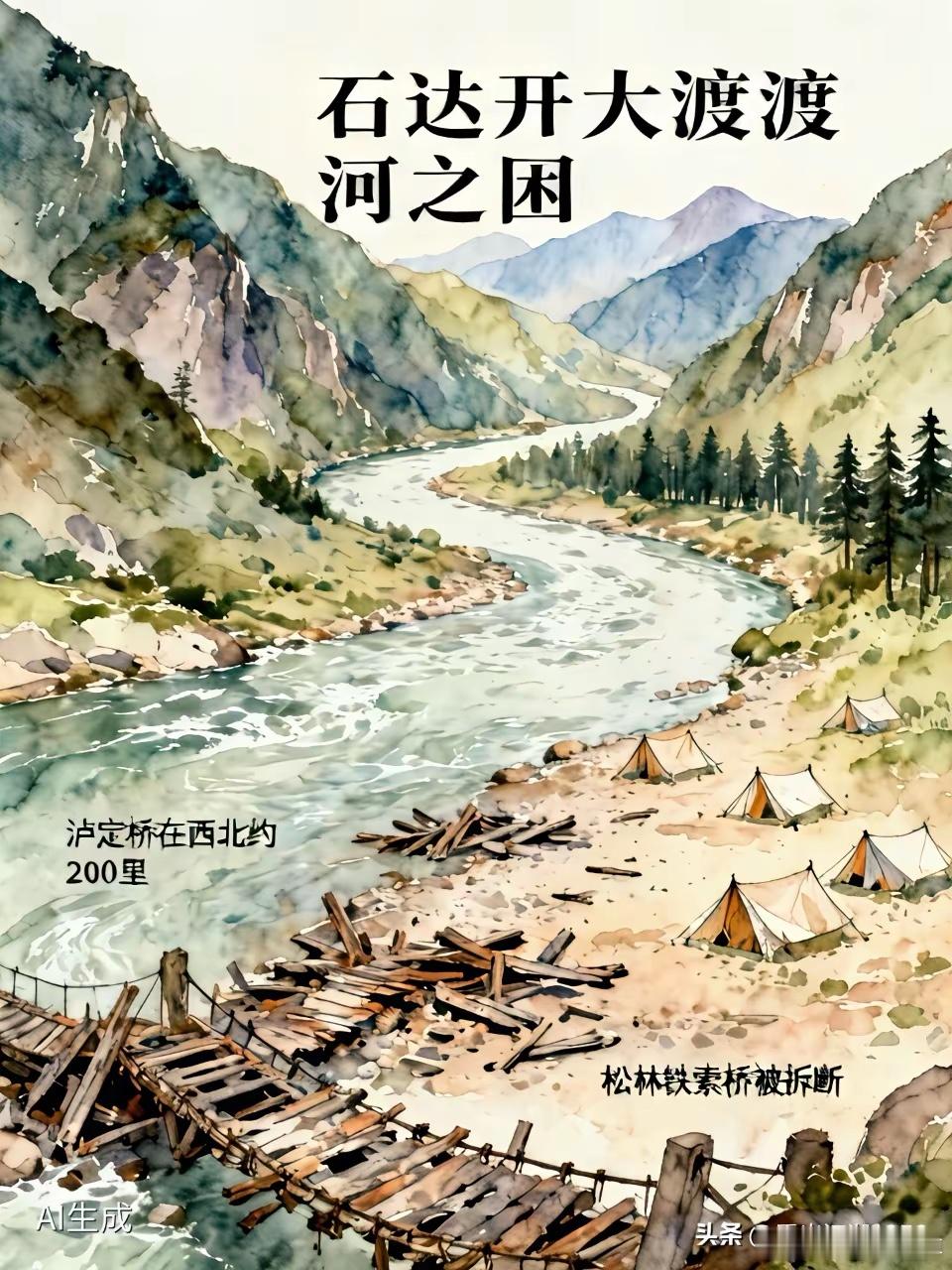 石达开在大渡河失败，为啥不走泸定桥呢？其实他是知道泸定桥的，早在1706年泸定桥