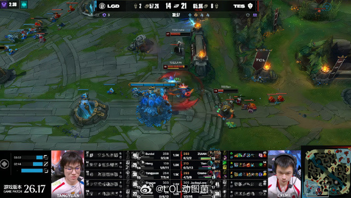 LGD对战TES拿到赛点冠军卡莎救命了！Jackeylove卡莎后期发力翻盘
